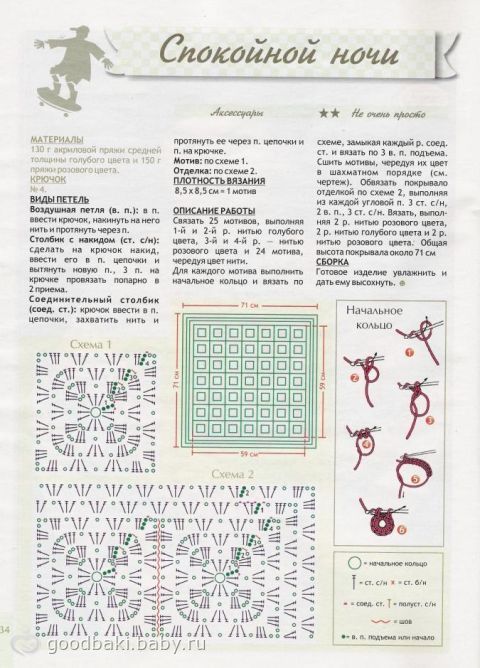 Подробное описание вязания пледа Подробное описание вязания пледа